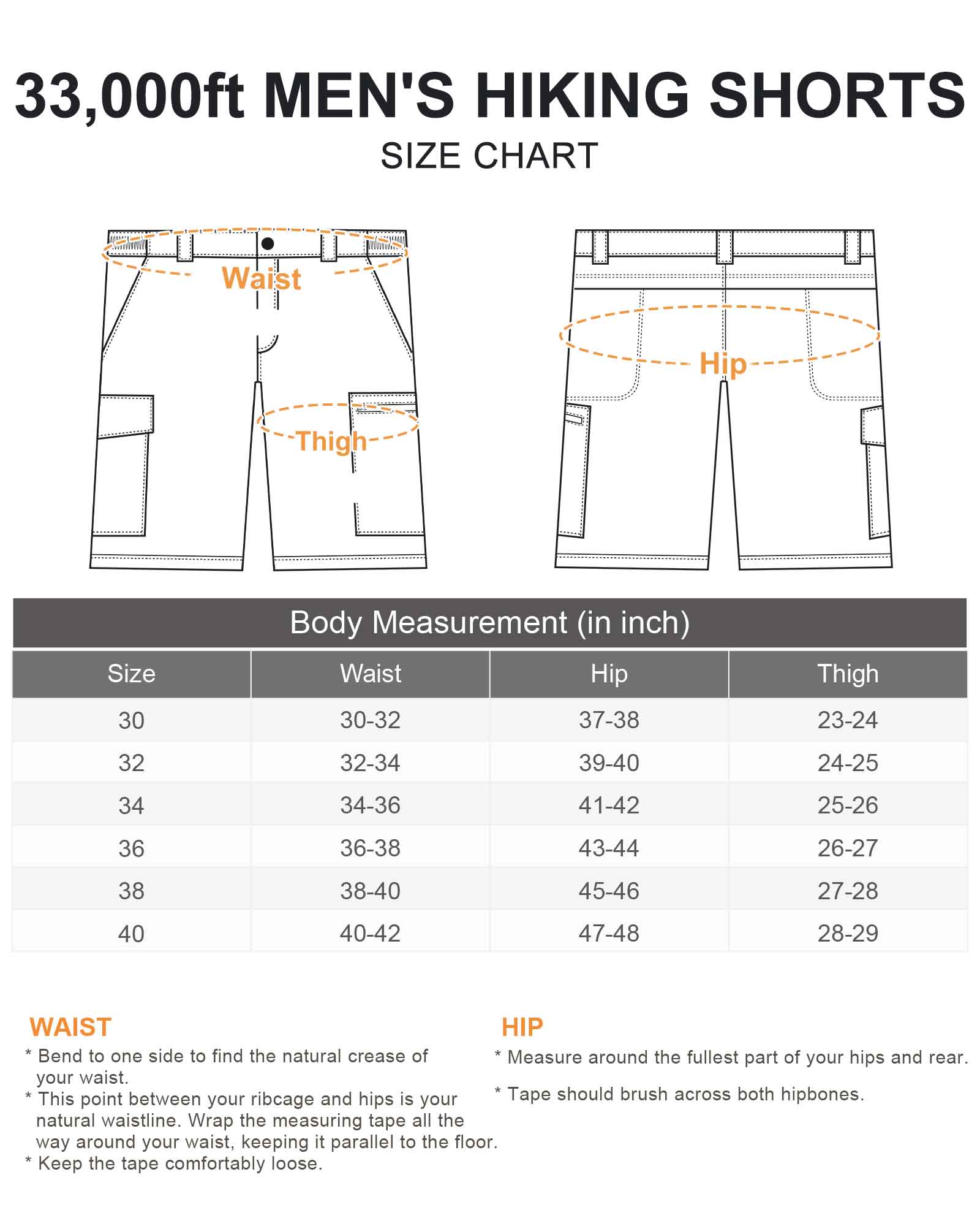Men's Packable UPF50+ 10" Hiking Shorts with 7 Pockets