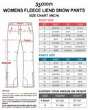 Women's Softshell Insulated Snow Pants with Boot Gaiters: 8000mm W/P Index - 33,000ft