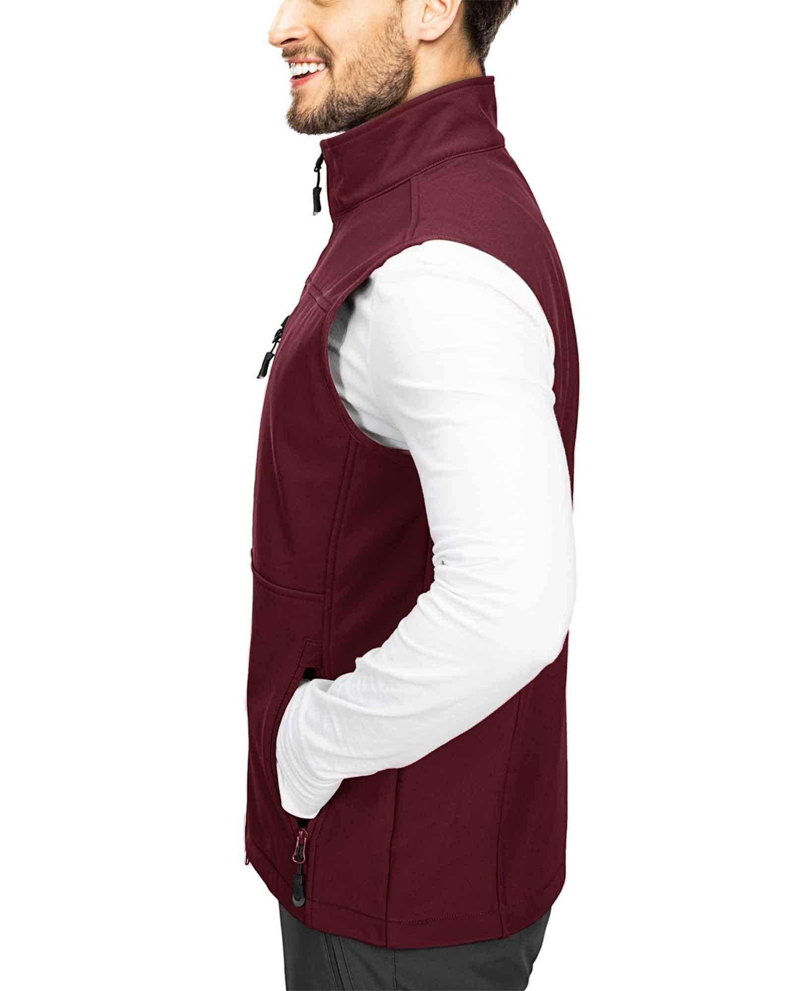 1.2 lbs 8000mm W/P Index Men's Softshell Fleece Lined Vest Outerwear with 7 Pockets - 33,000ft