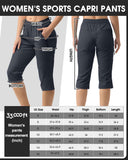 Women's UPF 50+ Elastic Waist 17" Capri Golf Pants with 4 Pockets