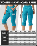 Women's UPF 50+ Elastic Waist 17" Capri Golf Pants with 4 Pockets