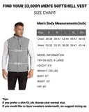 1.2 lbs 8000mm W/P Index Men's Softshell Fleece Lined Vest Outerwear with 7 Pockets - 33,000ft
