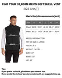 1.2 lbs 8000mm W/P Index Men's Softshell Fleece Lined Vest Outerwear with 7 Pockets - 33,000ft