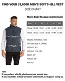 1.2 lbs 8000mm W/P Index Men's Softshell Fleece Lined Vest Outerwear with 7 Pockets - 33,000ft