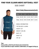 1.2 lbs 8000mm W/P Index Men's Softshell Fleece Lined Vest Outerwear with 7 Pockets - 33,000ft
