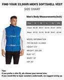1.2 lbs 8000mm W/P Index Men's Softshell Fleece Lined Vest Outerwear with 7 Pockets - 33,000ft
