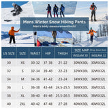 Men's Fleece Lined Snow Pants Warm Winter Waterproof Softshell Insulated Ski Pants for Hiking Snowboard Black 33,000ft