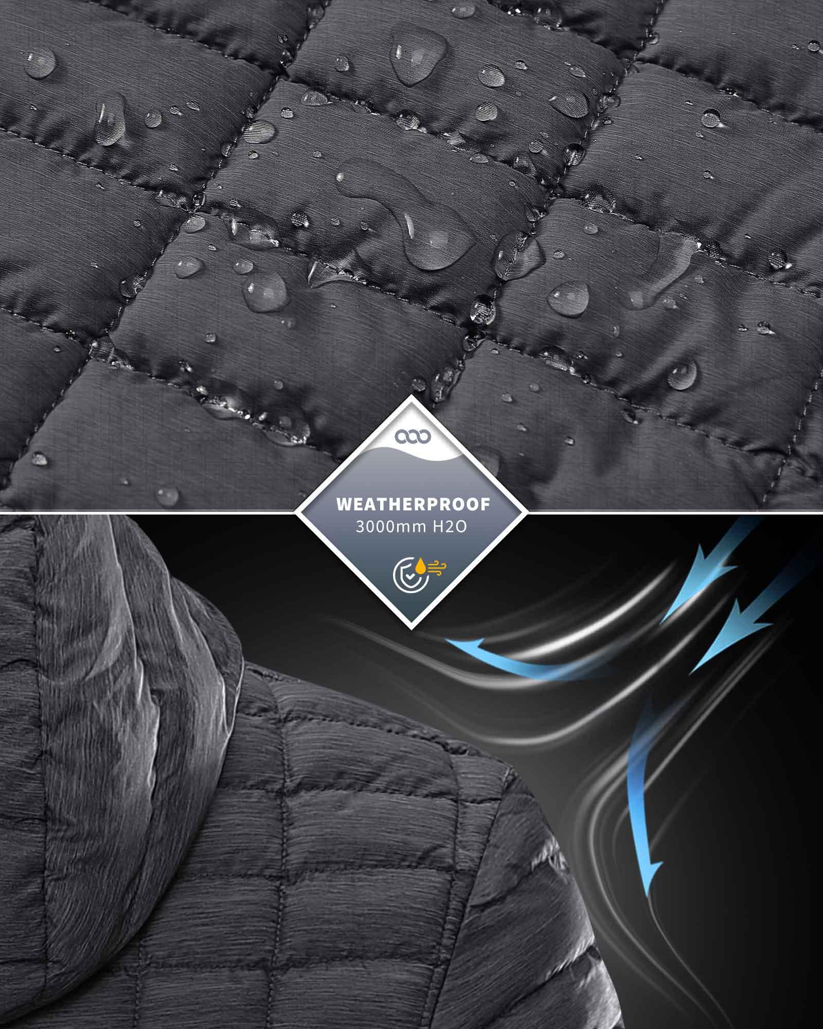 Men's Packable Thermoliter™ 3000 mm W/P Index Puffer Jacket with 5 Pockets weatherproof-33,000ft