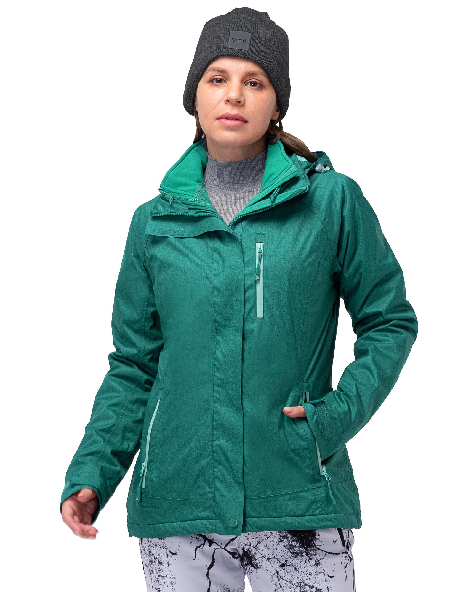 XZNGL Fleece Jacket Women Women Detachable Cap Waterproof and Windproof  Thick Three-In-One Jacket Outdoor Sports Warm Jacket Women Jacket Winter 