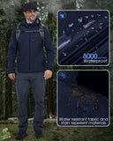 Men's Softshell Jacket with Hood Fleece Lined Windbreaker Lightweight Waterproof Jackets for Hiking