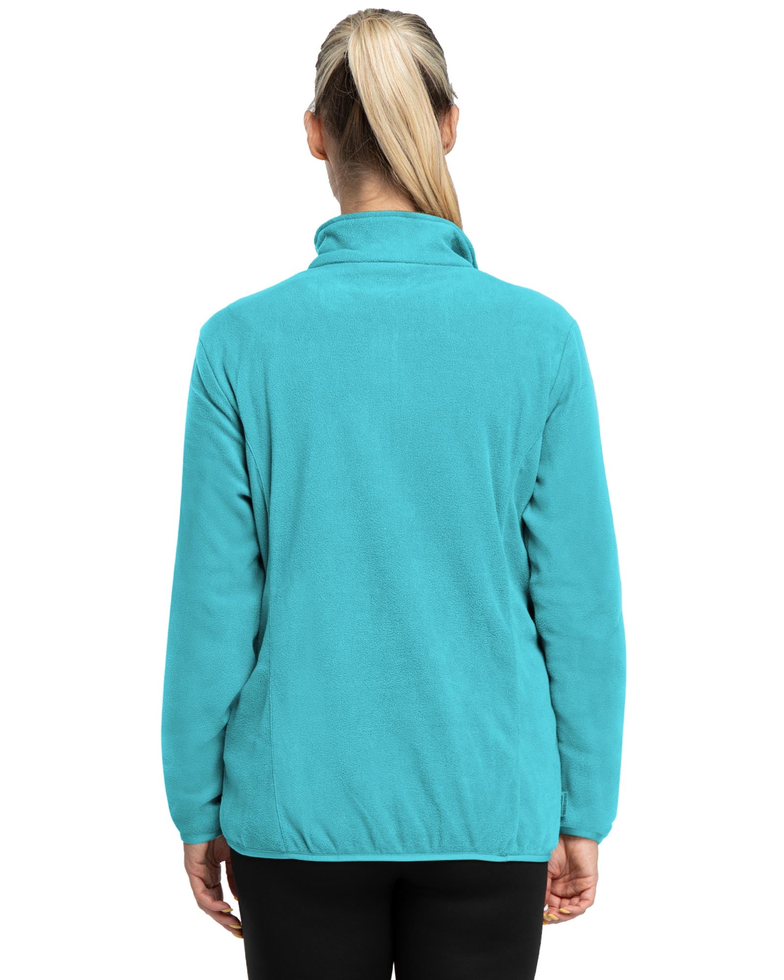 Women's Half Zip Long Sleeve Fleece Sweatshirt With Pockets Ladies