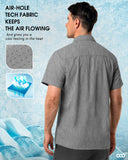 Men's UPF 50+ UV Short Sleeve Hiking Fishing Shirt Quick Dry Cooling PFG Sun Protection Shirt for Travel Safari