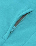 Women's Lightweight Long Sleeve Fleece Pullover Jacket, Quarter Zip Top Warm Polar Sweatshirt with Zipper Pockets