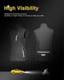 Women's Windproof Vest Outerwear with 6 Pockets and Reoflective Design: 0.77lbs 10000mm W/P index 10000 Level Breathable