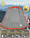 Women's Windproof Vest Outerwear with 6 Pockets and Reoflective Design: 0.77lbs 10000mm W/P index 10000 Level Breathable