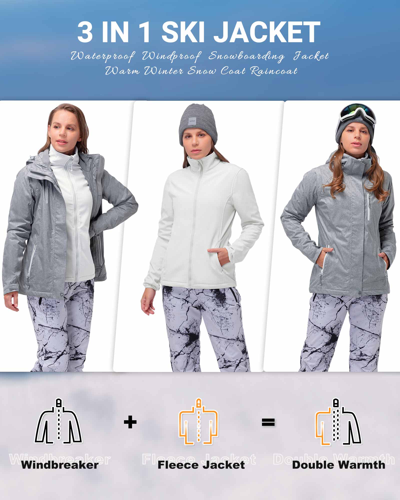Women Fleece Lining Waterproof Venture Jacket - Winter Clothes