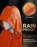 Women's Packable Long Rain Jacket with 2 Pockets: 0.55 lbs 3000mm W/P Index 2000 Level Breathable