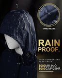 Women's Packable Long Rain Jacket with 2 Pockets: 0.55 lbs 3000mm W/P Index 2000 Level Breathable