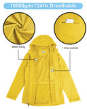1.39 lbs 10000mm W/P Index 10000 Level Breathable Men's Packable Rain Jacket with 4 Multi Pockets