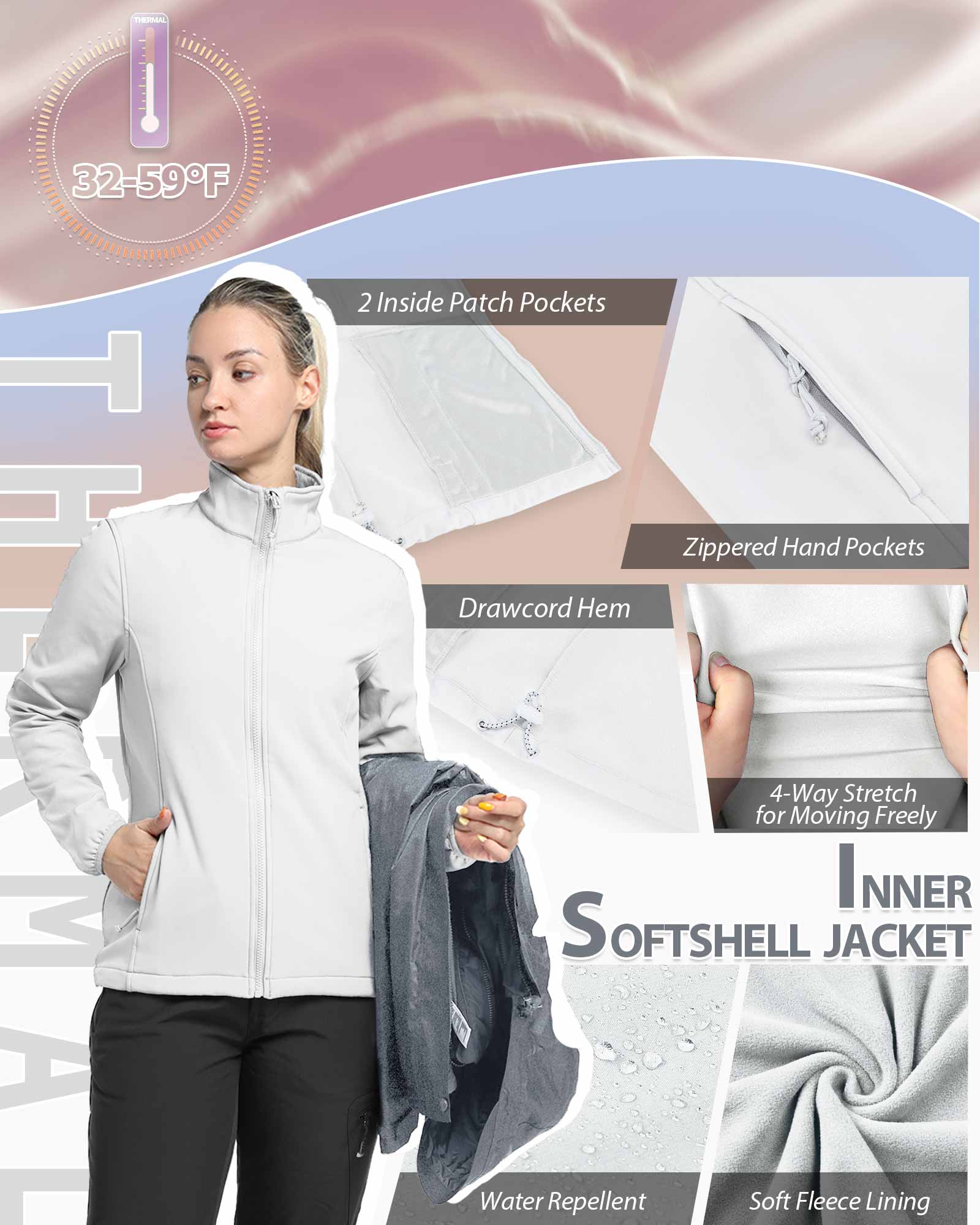 Women's Thermal Fleece Vest with zip - Trekking and Outdoor