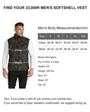 1.2 lbs 8000mm W/P Index Men's Softshell Fleece Lined Vest Outerwear with 7 Pockets