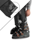 Men's Ski Bibs Waterproof Snow Pants Windproof Snowboarding Overalls Pants with Detachable Suspenders Black