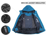Men’s Waterproof Ski Jacket Insulated Warm Winter Snow Coat Mountain Windproof Snowboard Rain Jacket Parka