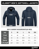 Men's Softshell Jacket Fleece Lined, Water Resistant Winter Warm Shell Jacket Coat Lightweight Outdoor Hiking
