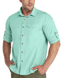 Men's UPF 50+ Breathable Mesh Lined Vents Adjustable Sleeve Shirt