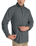 Men's 2 Zip Pockets UPF 50+ Breathable Mesh Lined Vents Adjustable Sleeve Shirt