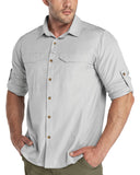 Men's UPF 50+ Breathable Mesh Lined Vents Adjustable Sleeve Shirt