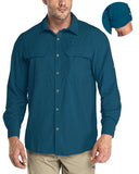 Men’s Long Sleeve UPF 50+ GEO® Air-Hole Dry Cooling Shirts with Outdoor Activity Designs
