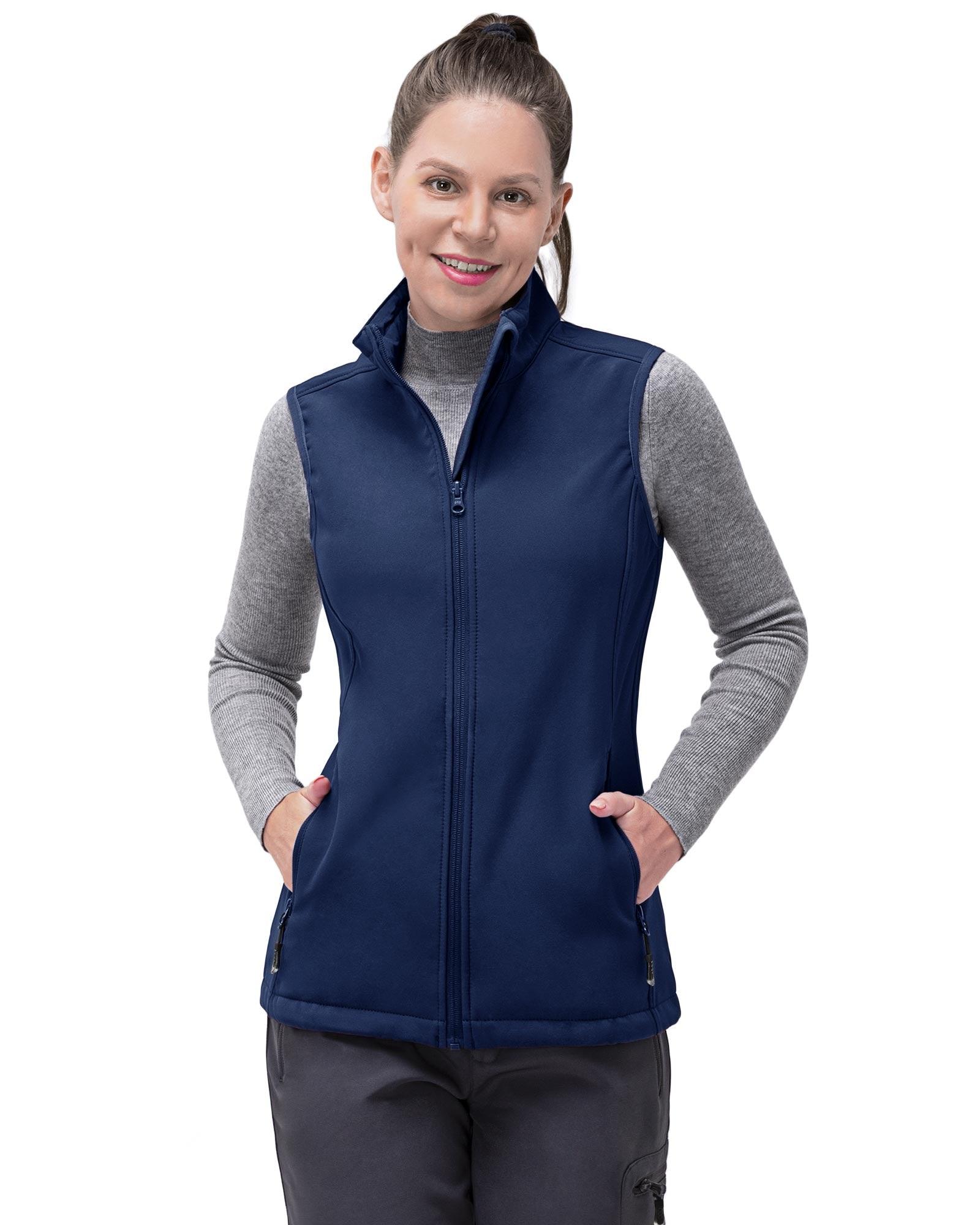 33,000ft Women's Running Vest Fleece Lined Zip Up Windproof Lightweight  Softshell Vests Outerwear for Golf Hiking Sports at  Women's Coats  Shop