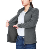 Women's Zip Up Fleece Jacket, Long Sleeve Warm Soft Polar Lightweight Coat with Pockets for Winter 33,000ft