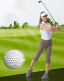Women's UPF 50+ Elastic Waist 17" Capri Golf Pants with 4 Pockets