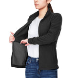 Women's Zip Up Fleece Jacket, Long Sleeve Warm Soft Polar Lightweight Coat with Pockets for Winter 33,000ft
