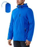 1.39 lbs 10000mm W/P Index 10000 Level Breathable Men's Packable Rain Jacket with 4 Multi Pockets - 33,000ft