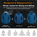 Women's Waterproof 3 in 1 ski Jacket Windproof Winter Snow Coat Ski Snowbaording Jackets Warm Raincoat 33,000ft