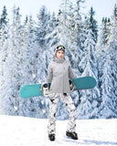 Women's Ski Bibs Waterproof Snow Pants Windproof Snowboarding Overalls Pants with Detachable Suspenders Orange Red