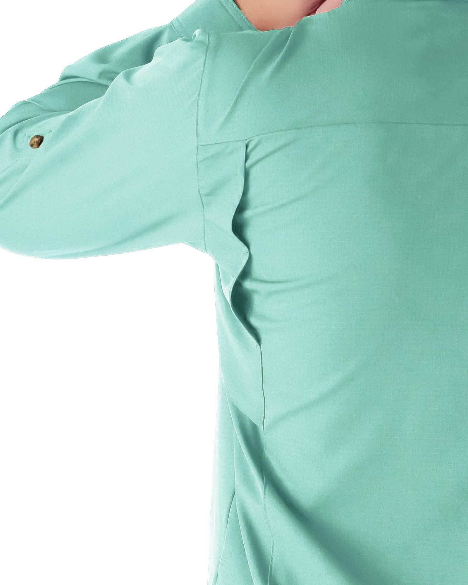 Men's UPF 50+ Breathable Mesh Lined Vents Adjustable Sleeve Shirt – 33,000ft