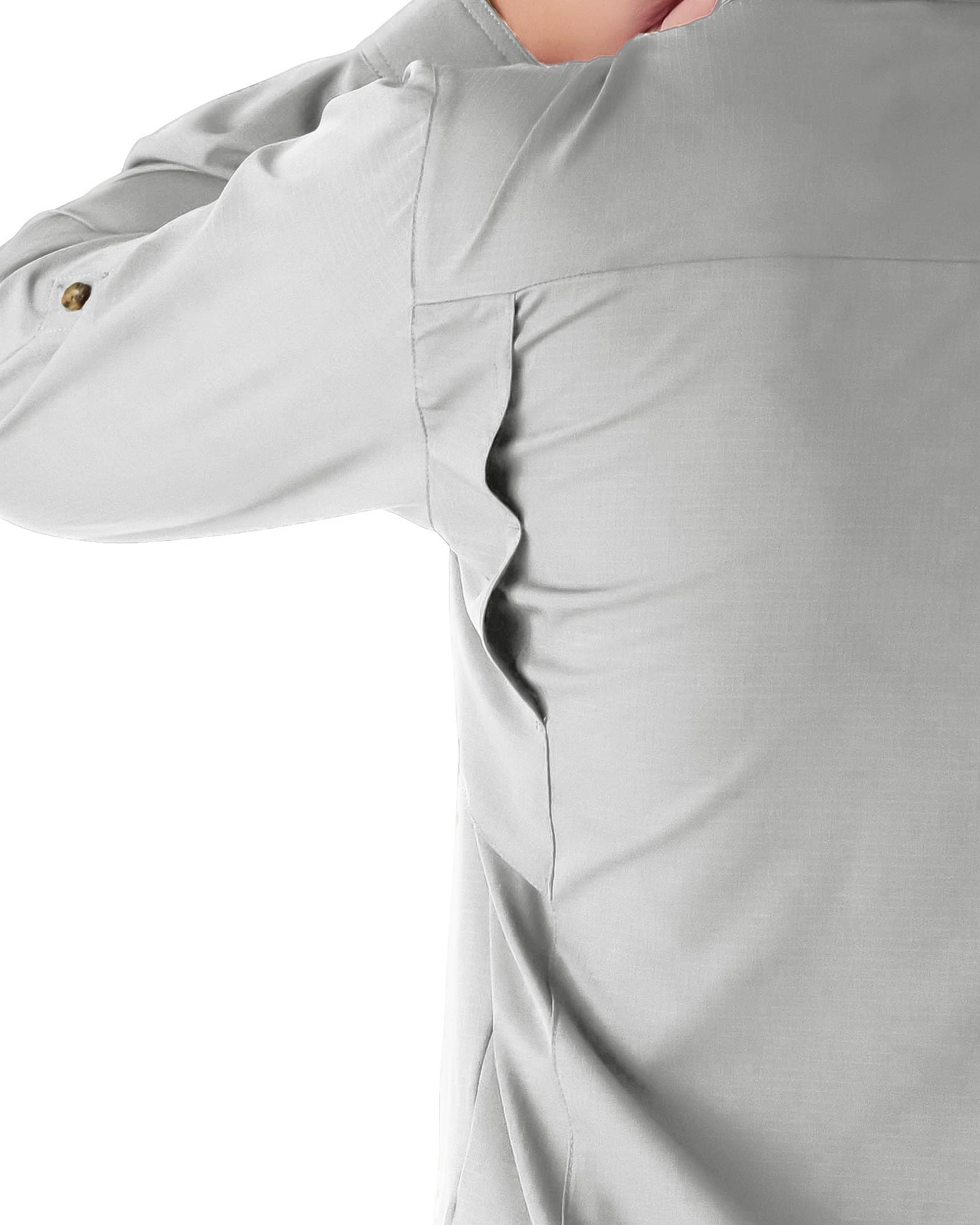 33,000ft Men's Long Sleeve Sun Protection Shirt UPF 50+ UV Quick Dry  Cooling Fishing Shirts for Travel Camping Hiking White Large