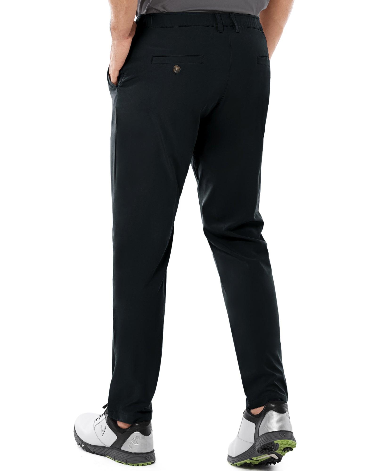 Men's Stretch Golf Pants Slim Fit Quick Dry Pants - Black / S