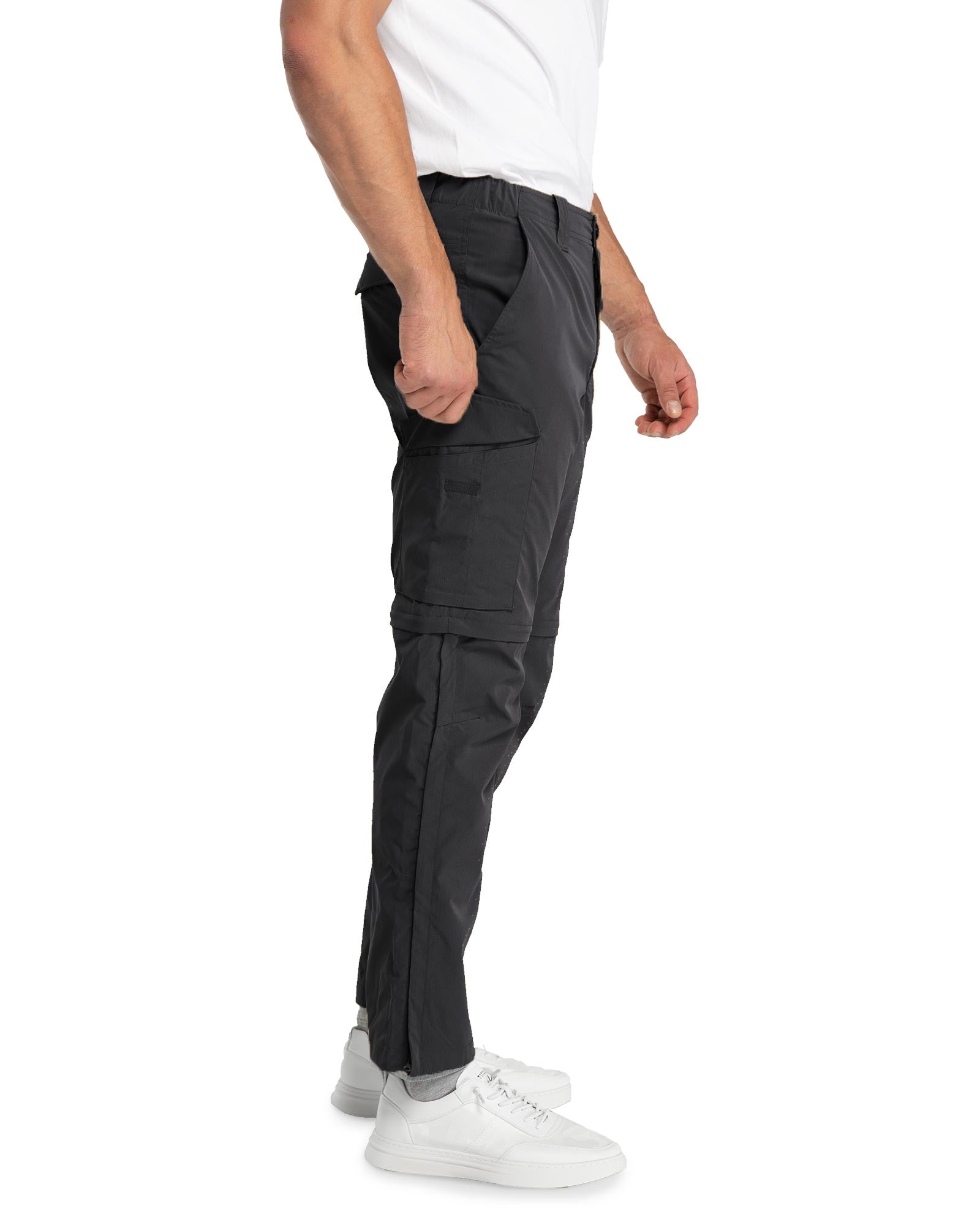 Mens Cargo Pants Multi Pockets Slim Outdoor Drawstring Hiking