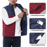 Men's 0.82 lbs Packable Weatherproof Insulated Puffer Vest Outerwear with 5 Pockets 33,000ft