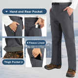 Men's Fleece Lined Snow Pants Warm Winter Waterproof Softshell Insulated Ski Pants for Hiking Snowboard Black 33,000ft