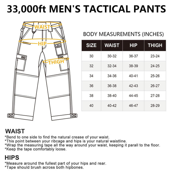 Men's Tactical Pants, Water-Resistant Ripstop Cargo Pants, Lightweight ...