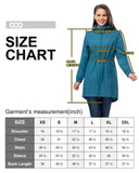 Women's Packable Long Rain Jacket with 2 Pockets: 0.55 lbs/ 3000 mmH2O Index/2000 Level Breathable 33,000ft