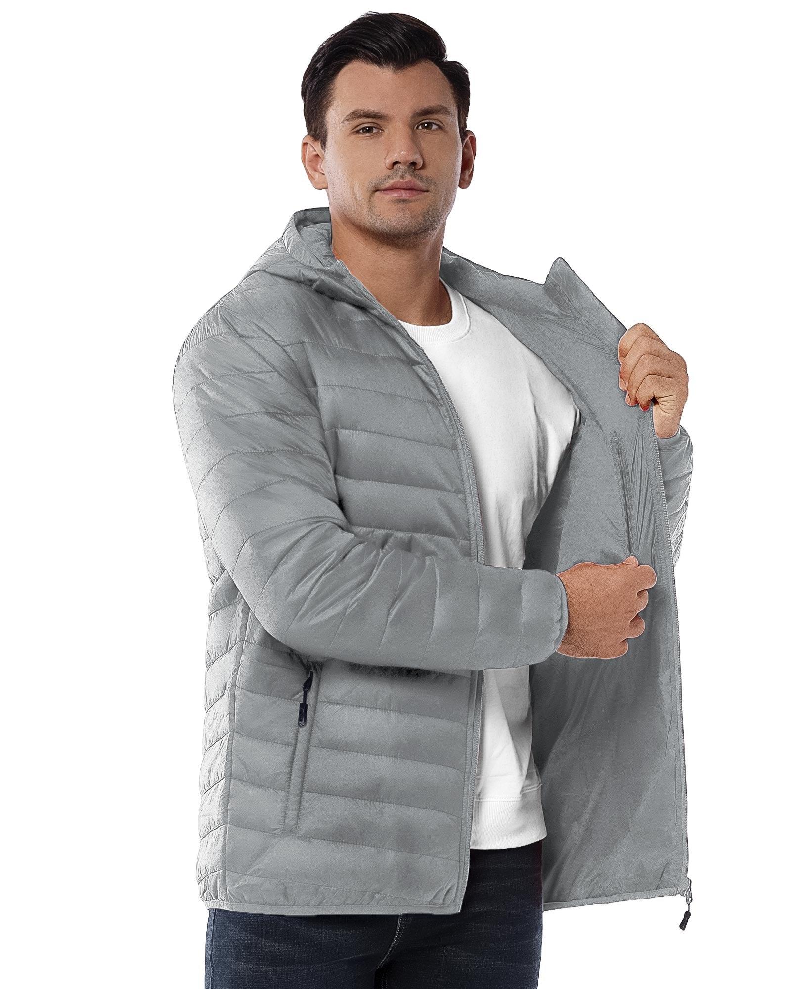 Lightweight puffer jacket - Light grey - Men