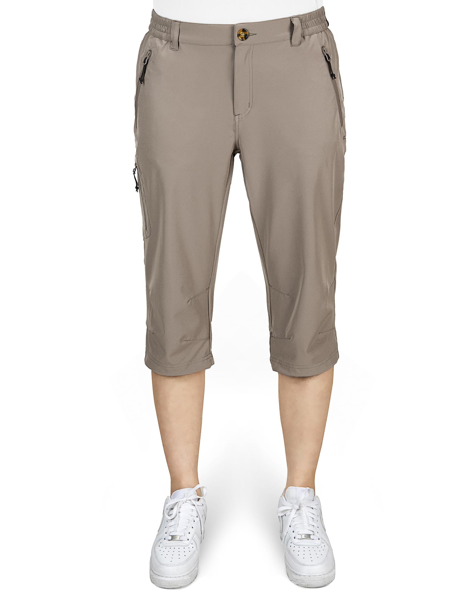 Women's UPF 50+ Button-Waist 17 Capri Golf Pants with 4 Pockets – 33,000ft