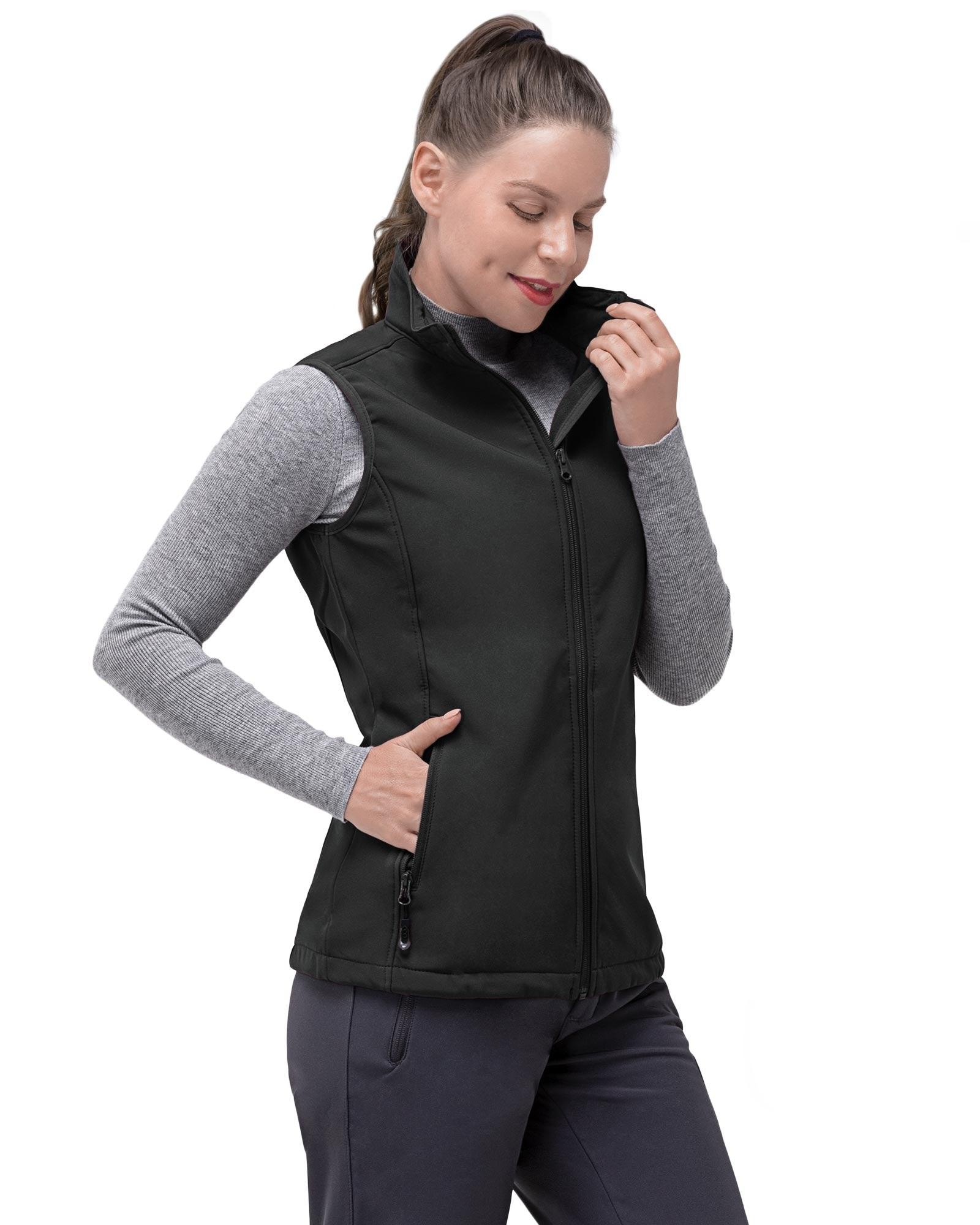 Women's 0.88 lbs Weatherproof Softshell Fleece Lined Gilet Vest